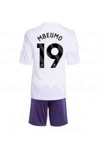 Manchester United Bryan Mbeumo #19 Jalkapallovaatteet Lasten Vieraspeliasu 2025-26 Lyhythihainen (+ Lyhyet housut)